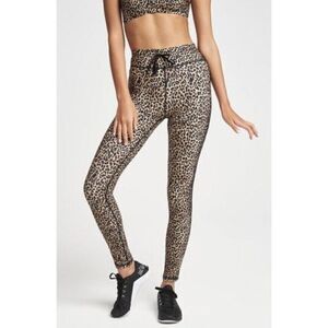 The Upside Leggings Size XXS Leopard Yoga Crop Drawstring Elastic Waist